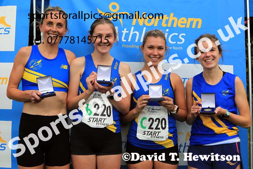 Senior womens Northern 4 Stage Relay, 2023 Northern 6 and 4 Stage Relays and Youngsters, Birkenhead Park, Wirral.  Photo: David T. Hewitson/Sports for All Pics